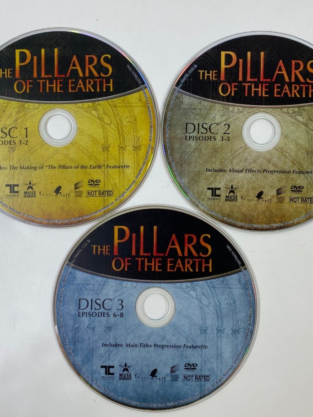 The Pillars Of The Earth 2010 DVD 3-Disc Set Drama Series Based On Ken Follett